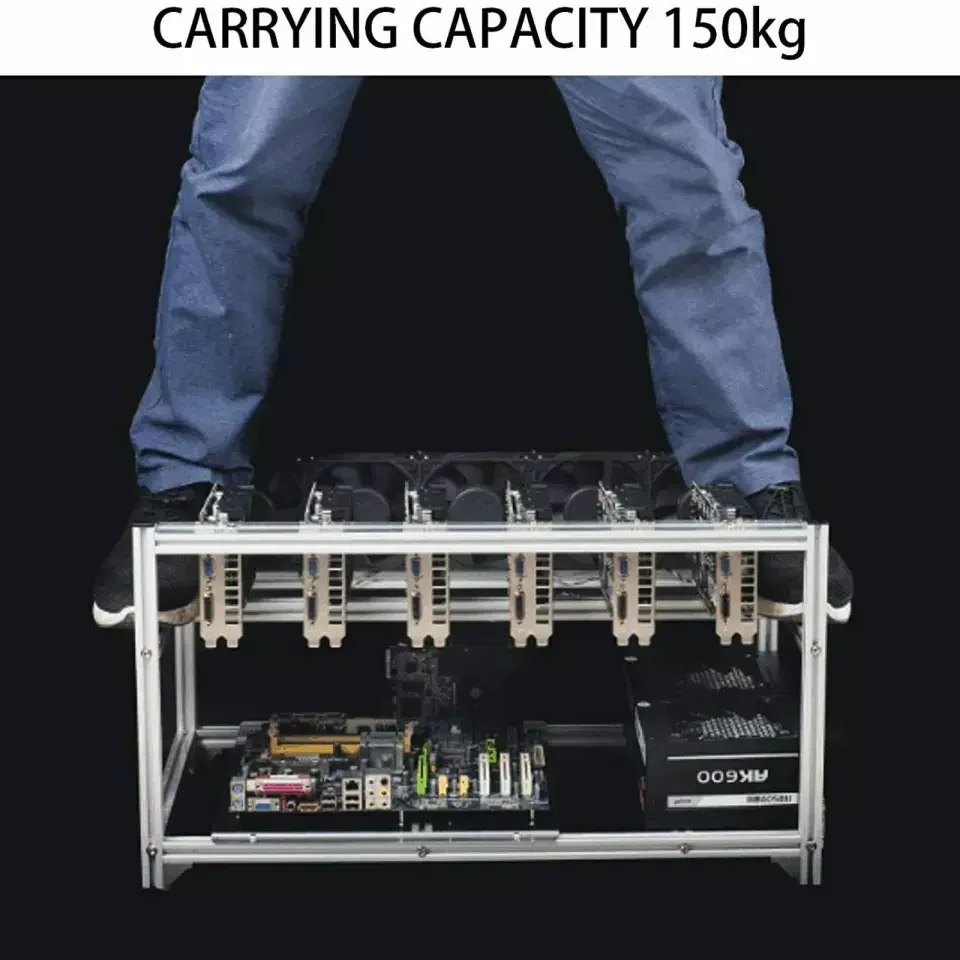 6 8 12 19 GPU 광부 마이닝 장비 알루미늄 쌓을 수있는 야외 케이스 컴퓨터 ETH 프레임 장비 Bitcon 광부 키트 조립되지  않은 Ethereum - AliExpress