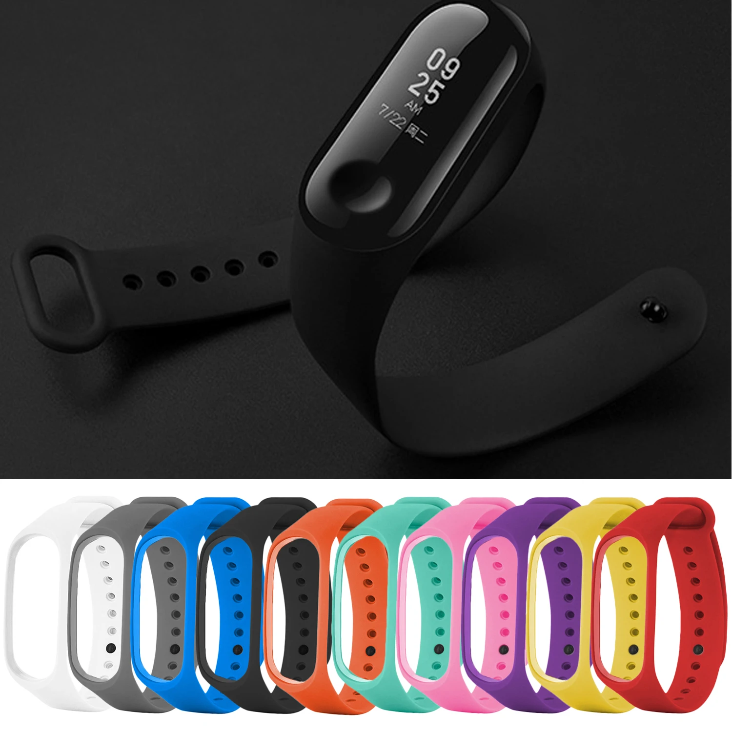 

Gosear 10PCS Solid Color Adjustable Breathable Replacement Wristband Band for Xiaomi Mi Band 3 4 Smart Wrist Strap Accessories