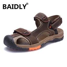 Удобные мужские сандалии ручной работы; Мягкие Летние сандалии из натуральной кожи; Мужская Повседневная пляжная обувь