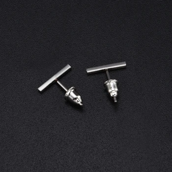 

2020 NEW Punk Black Gold Earrings Simple T Bar Earring Women Girl Ear Stud Earrings Fine Jewelry Brincos Bijoux Femme