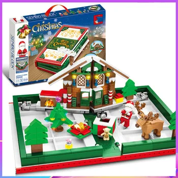 

In Stock 601094 Compatible Legoed Christmas Story Book Tree 3D Building Block Santa Claus Brick Toys for Children Sticker