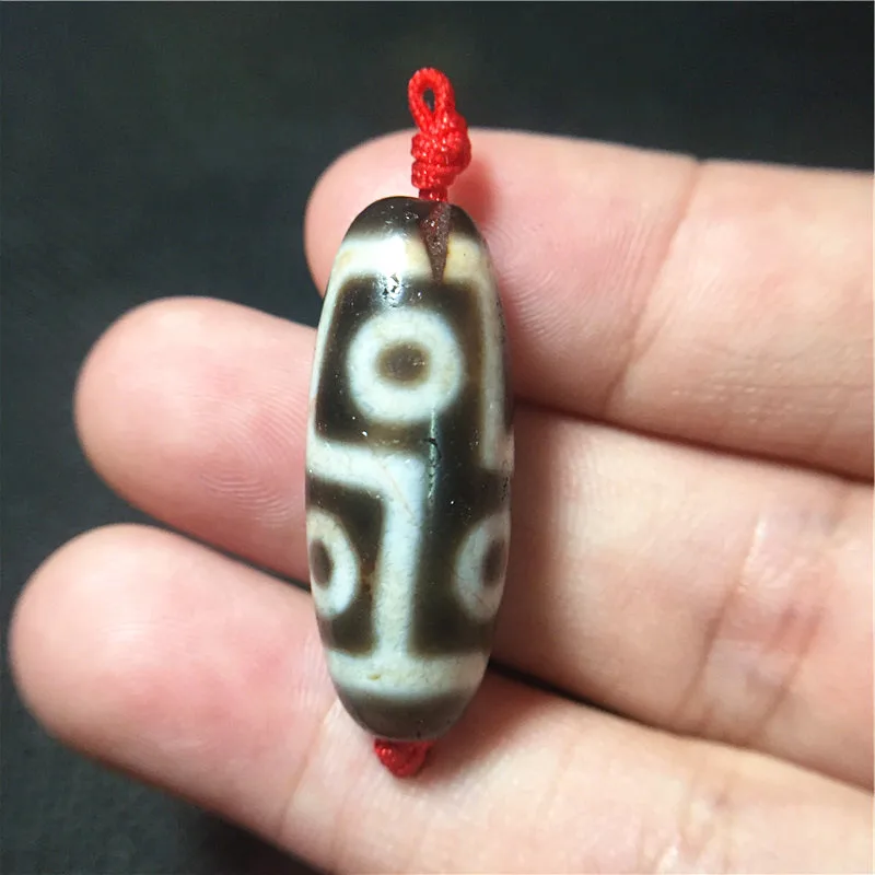 Good Quality Tibetan Dzi Six Eyes Patterns Cinnabar Material Beads Big Wisdom Totem Amulets Talisman Treasure Free Shipping