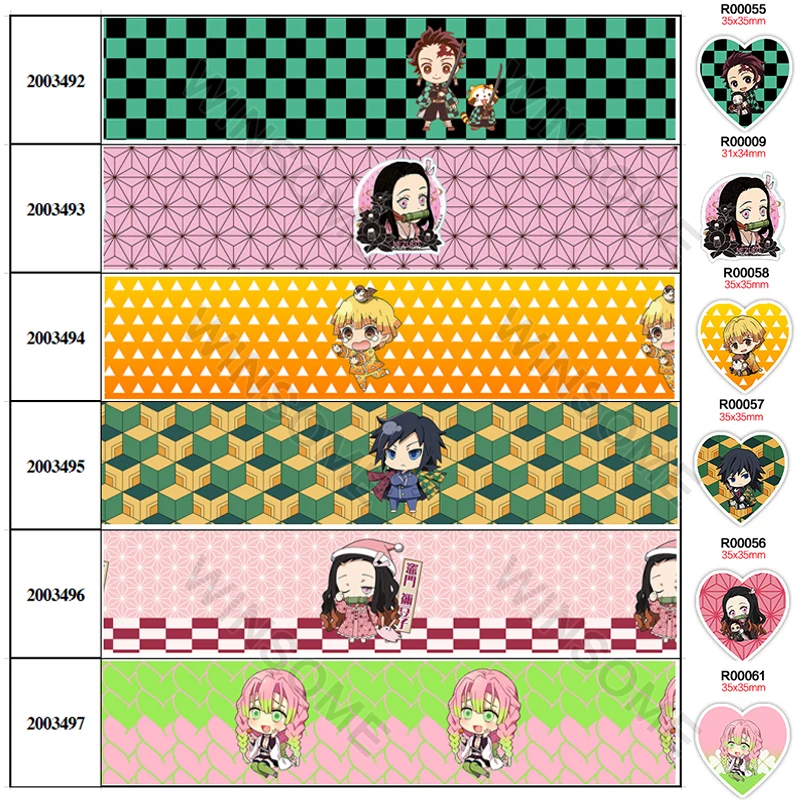 Японский мультфильм kimetsu no yaiba 30 шт. плоское украшение из смолы Grosgrain/атласная