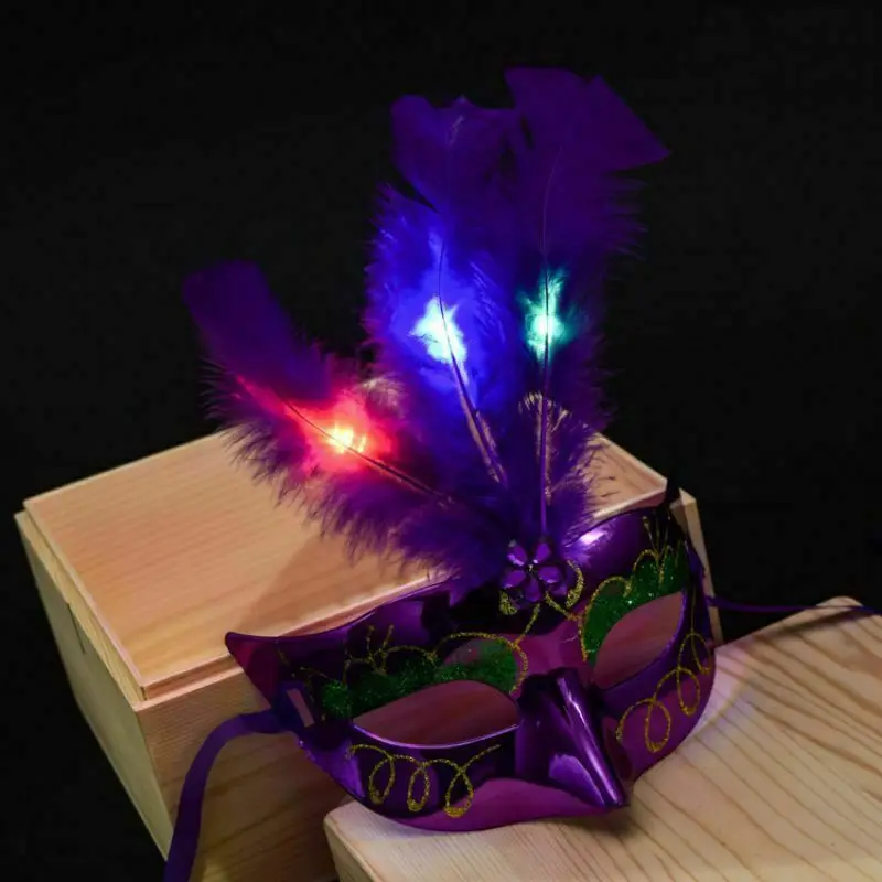 1 шт. светодиодный Горячий Женский Сексуальная кружевная маска на глаза Вечерние Маски для венецианские костюмы для маскарада и Хэллоуина Карнавальная маска для анонима Марди - Цвет: Фиолетовый