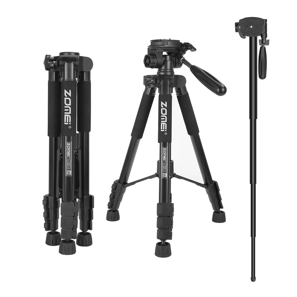 Штатив ZoMei Q222 для путешествий, профессиональный штатив для SLR DSLR, монопод из алюминиевого сплава для цифровой камеры