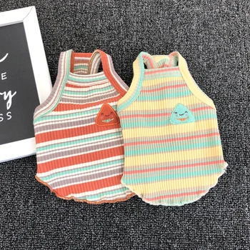 

New Pet Clothing Cat Vest Dog T-shirt Soft Polyester Kitten Puppy Clothes In Spring and Summer Chaton Pet Products OO50BX
