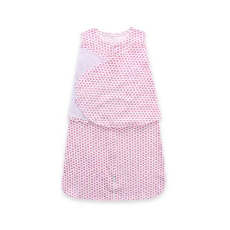 pink dot Конверт для сна для новорожденных чесаная хлопковая детская пеленка одеяла анти-шок спальный мешок младенческой анти-удар спальные мешки - Color: pink dot
