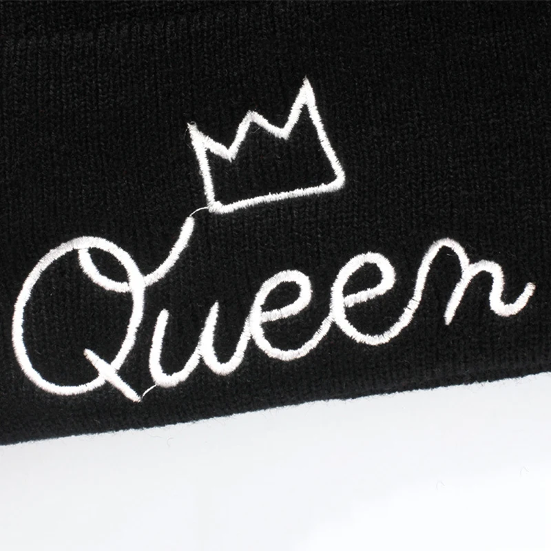 Beanies CrownKING шапка королева письмо вышивка теплая зимняя шапка трикотажная шапка хип хоп для мужчин и женщин для любителей уличного танца облегающая шапка