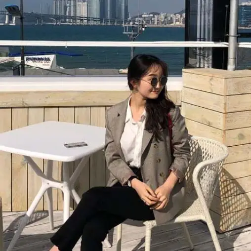 Classic Plaid Double Breasted Women Jacket Blazer Notched Collar Female Suits Coat Fashion Houndstooth Outwear DF587
