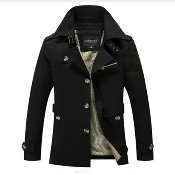 

2018 New High Quality Spring Autumn Trench Coat Men Solid Slim Fit Cotton Men Casual Jacket Outwear
