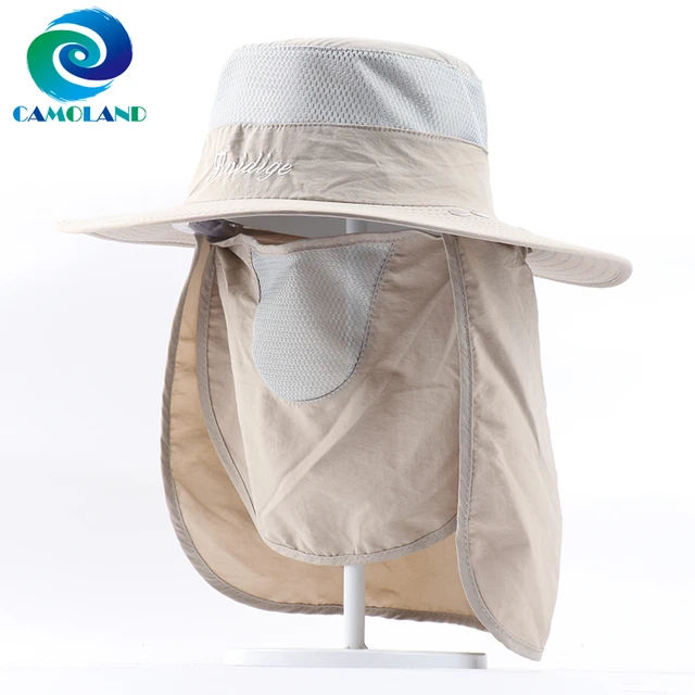 CAMOLAND 2IN1 Summer UV Protection Sun Hats Women Men Outdoor Hiking Fishing  Bucket Hat With Neck Flap Casual Beach Caps - AliExpress