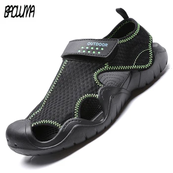 

2020 Summer Men's Sandals Breathable Mesh Men's Shoes Sandals Outdoor Comfortable Mens Beach Sandals Male Water Shoes 39-48