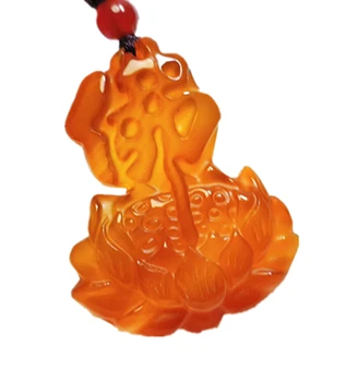 

LETSFUN Fine Jewelry Natural Jade Gemstone Lotus Pendant Handmade Rope Necklace Womens Jewelry