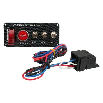 

12V Ignition Switch Panel For Racing Car Ignition Switch Panel LED Toggle Engine Start Push Button