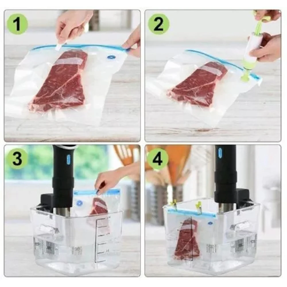 Reusable Vacuum Seal Bags for Food Freezing Storage with Hand Pump