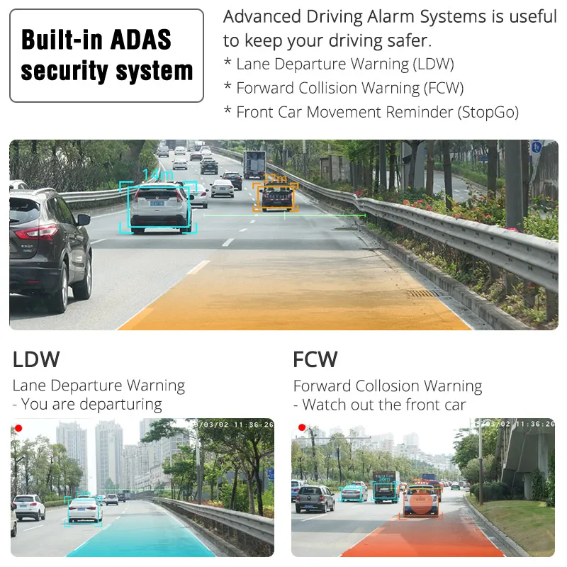 Мини ADAS Автомобильный видеорегистратор Carmera Dash Cam Full HD1080P G sensor ночного видения