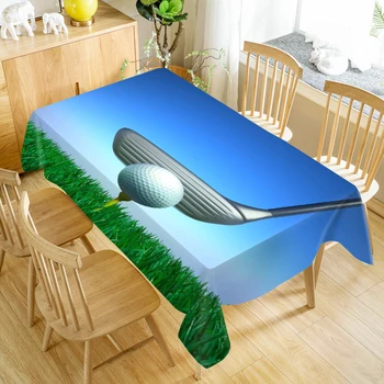 

New Arrival Golf Ball Tablecloth Washable Cloth Thicken Oxford Rectangular Table Cloth for Wedding 140X250cm