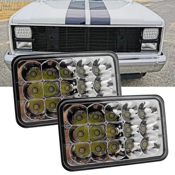 

4x6 Inch Rectangula LED HeadlightsBulb for Peterbilt Kenworth FREIGHTLINER Headlamp Projector lens Replace HID Xenon Headlamps