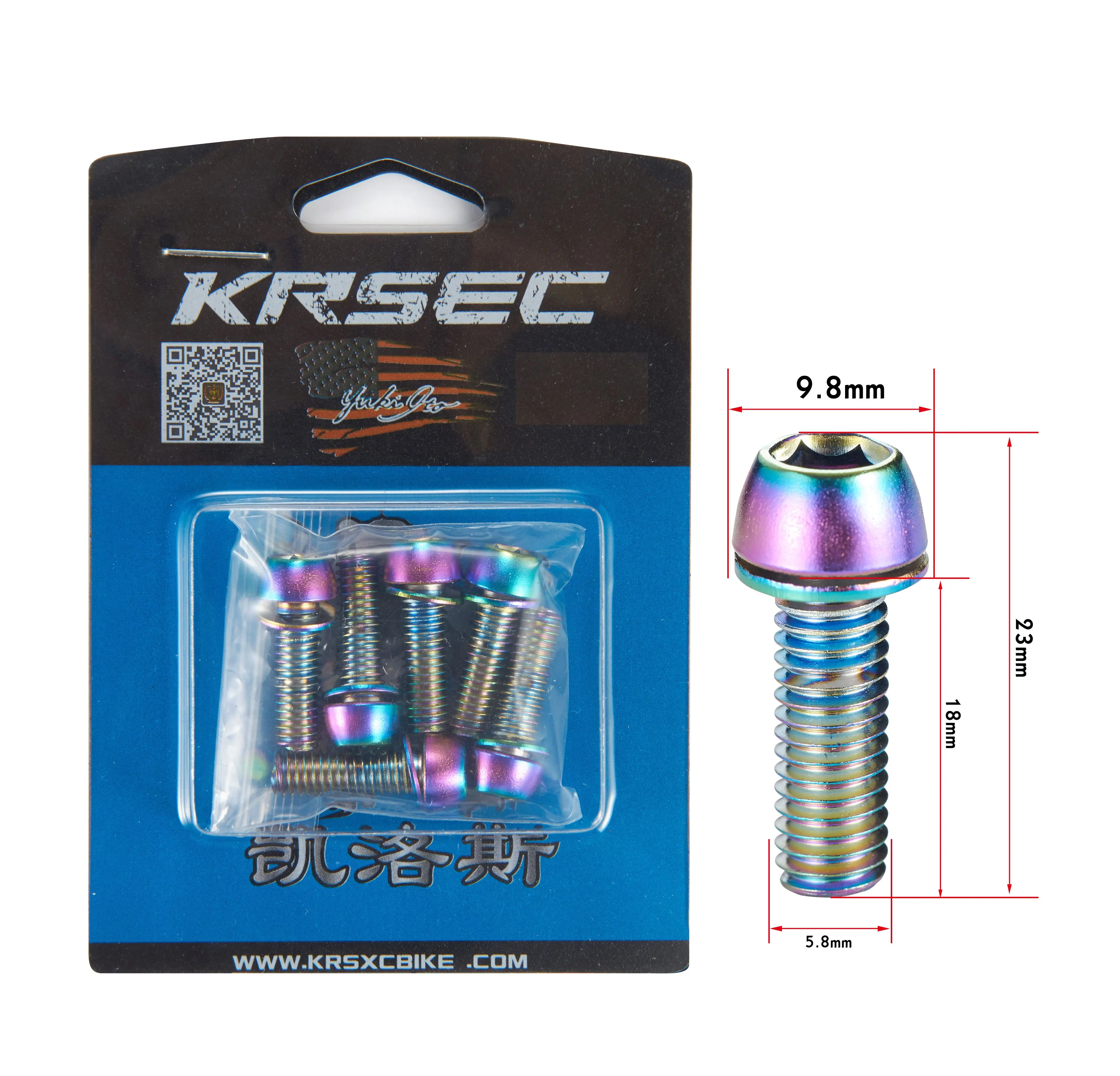 KRSCT 6 шт. руля велосипеда титановые покрытые винты болты с Wache M5* 18 мм M6* 18 мм для MTB шоссейного велосипеда кронштейн руля велосипеда руль
