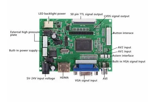 AT070TN90/92 94 7 дюймов VGA 50pin ЖК-дисплей драйвер платы ЖК-дисплей ttl LVDS плата контроллера