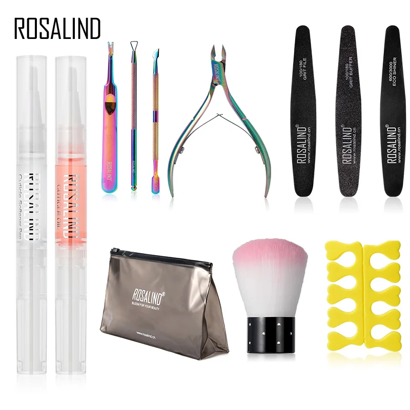 Billige ROSALIND Gel Nagellack Kit Semi Permanent Hybrid Lack Set Alle Für Maniküre Gel Nagel UV LED Gel Lack Tränken off Nail art
