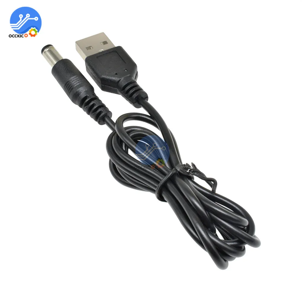 USB 2,0 к DC 5,5 мм X 2,1 мм 5,5X2,1 1,5 м USB к кабель линии электропередач MCU разъем питания