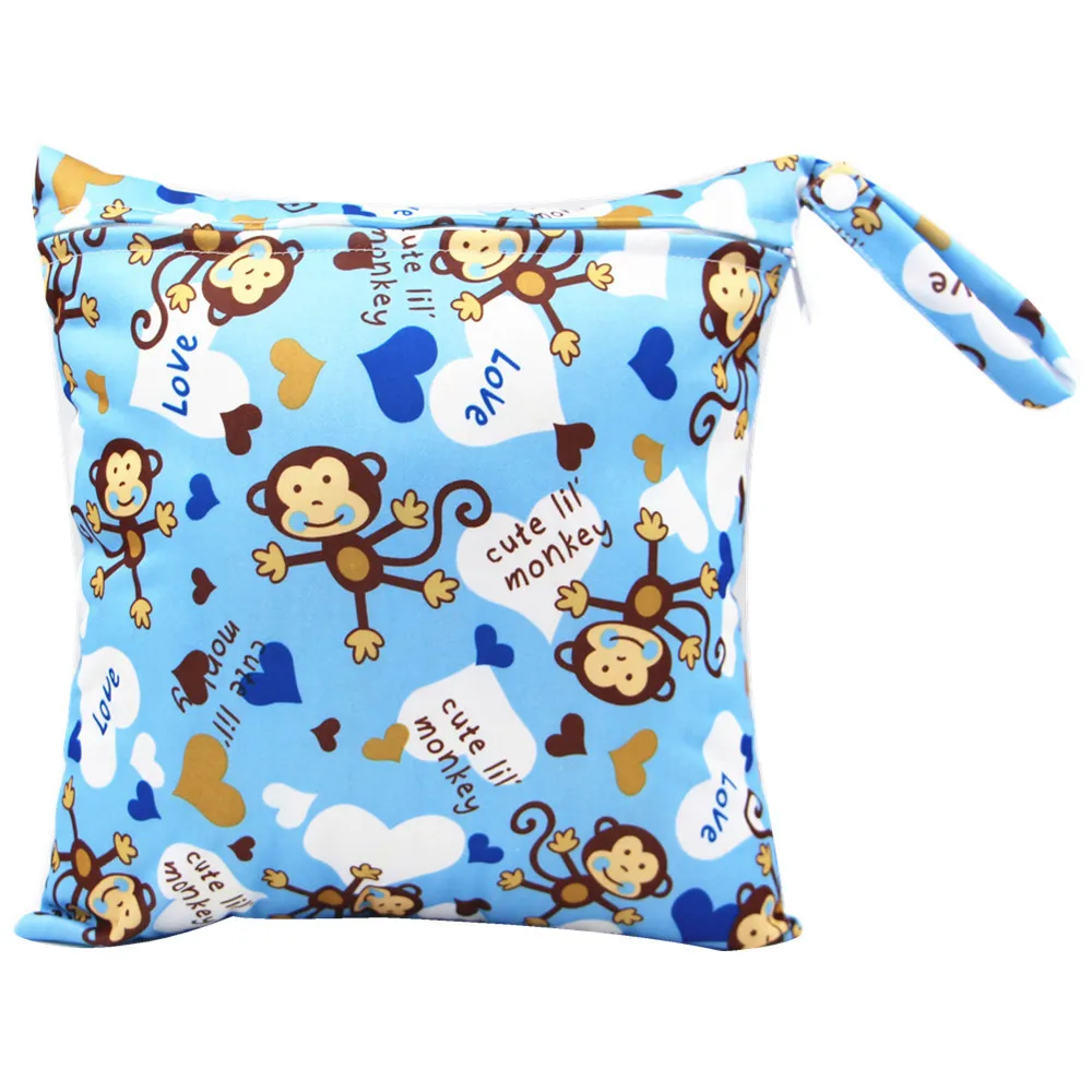 Baby Cloth Diaper Bag Mommy Stroller Nappy Wet Bags Waterproof Reusable Pail Liner Portable Storage Pocket Single Zipper 28*30cm diaper bag