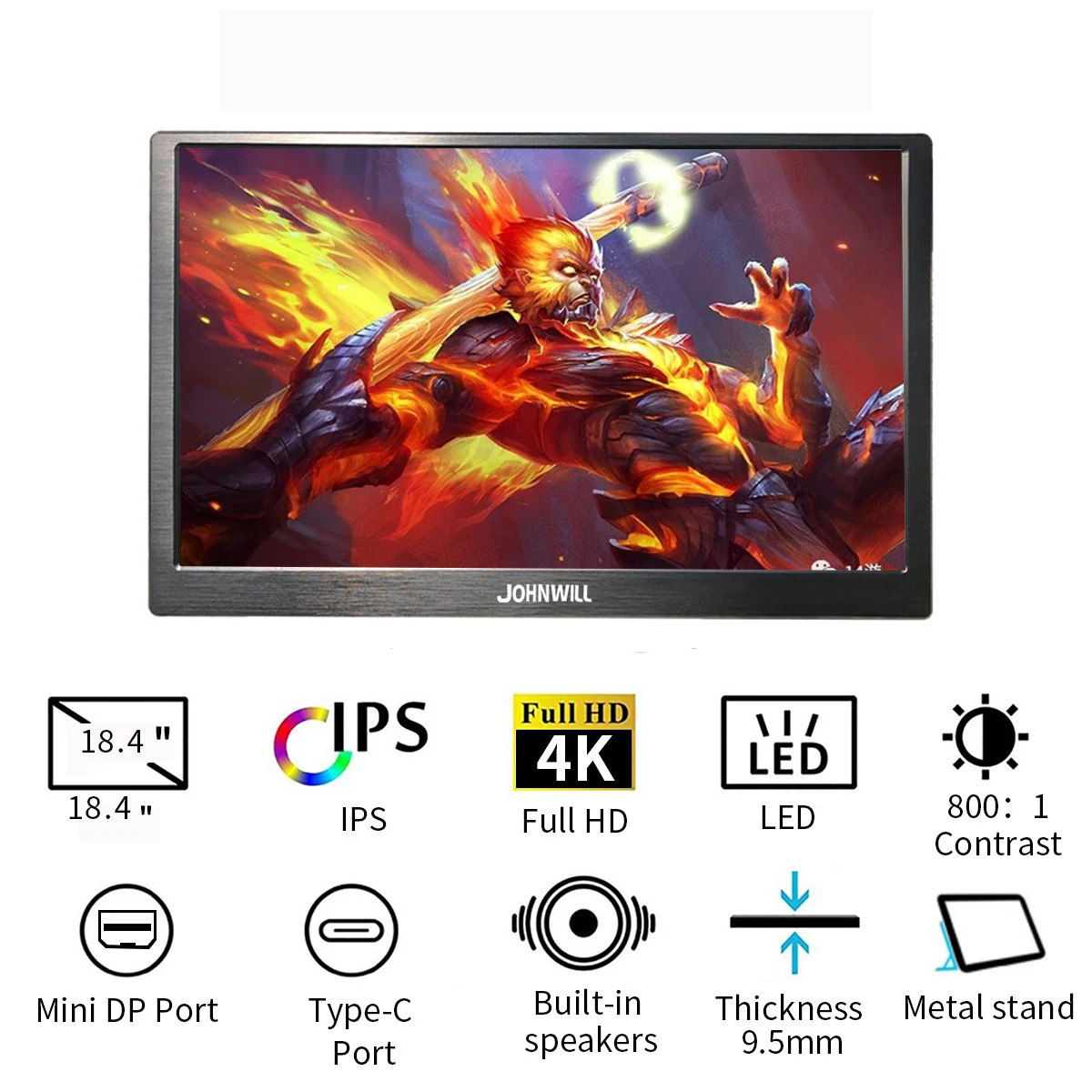 Портативный игровой монитор hd ЖК экран 18 4 дюйма 4K IPS hdmi 3840X2160 17 3 мини для