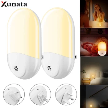 

1PC Warm White Smart Light Control Night Light AC100-240V Socket Home Night Lamp for home Living room bathroom US UK EU Plug