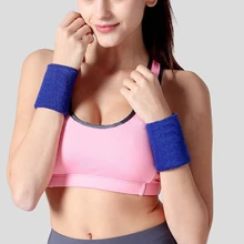 Одна пара унисекс хлопковые спортивные Напульсники на запястье бандаж повязка на руку пот махровая ткань цвет