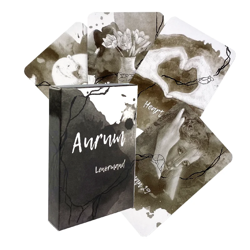 Aurnm Lenormand Tarot Cards High Quality Board Games Oracle Card for Fate Divination English Version Vintage Color Card 100sheets set index cards 4 x6 brown style message card office note color mash