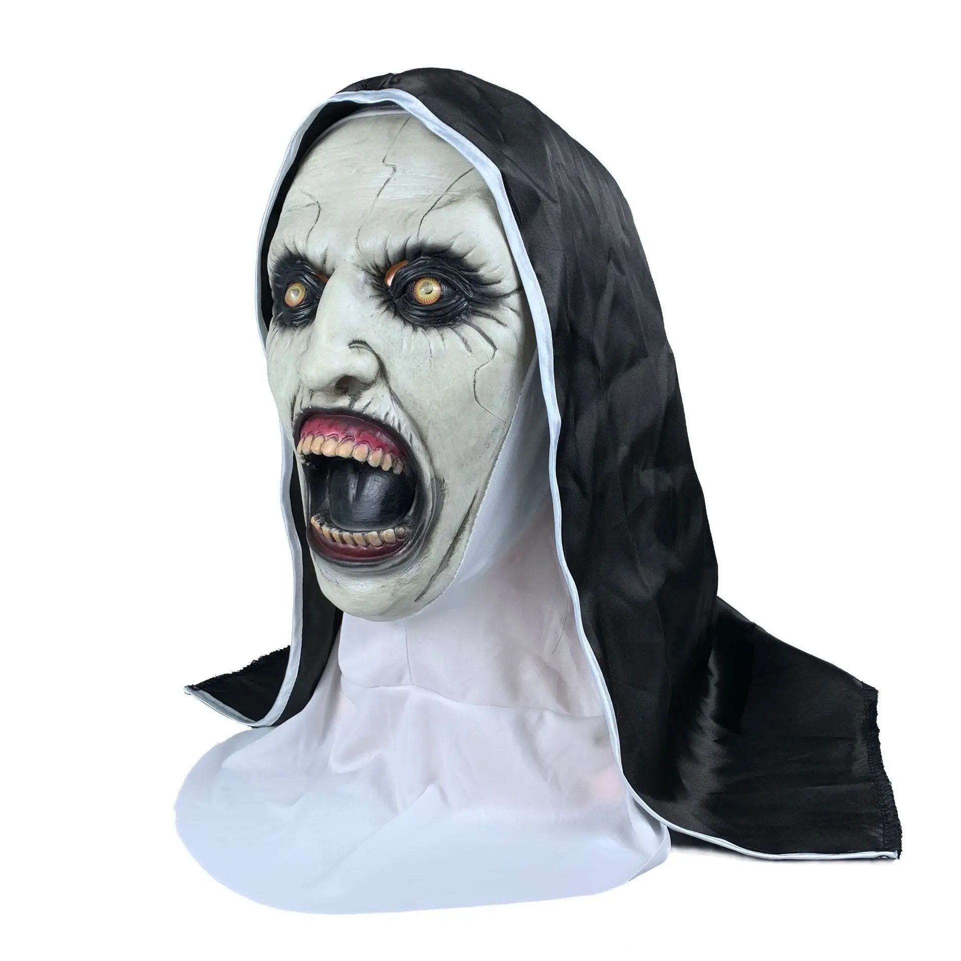 Латексная Маска для хеллоуина Нун пугающий женский парик для лица ужасная Маска Клоун страшная маска клоуна вечерние ночные Косплей Костюм дропшиппинг