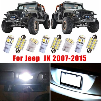 

Hot Sale Fits For Jeep Wrangler JK 2007-2015 WHITE LED Interior Light Package Kit Bulb LED Light