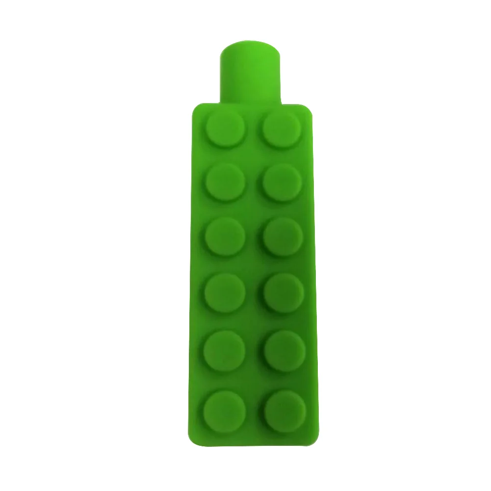 Green Pen Cap Силиконовый кирпич пищевого качества стоматологический уход детский Прорезыватель своими руками кулон игрушки-Жвачки колпачок аксессуары палка детское ожерелье-прорезыватель подарок - Цвет: Green Pen Cap