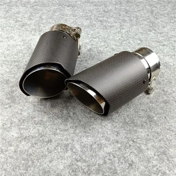 

One Piece Universal Matte Carbon Fiber Exhaust Tips 304 Stainless Steel For Akrapovic Exhaust Muffler Nozzles Exhaust Pipes
