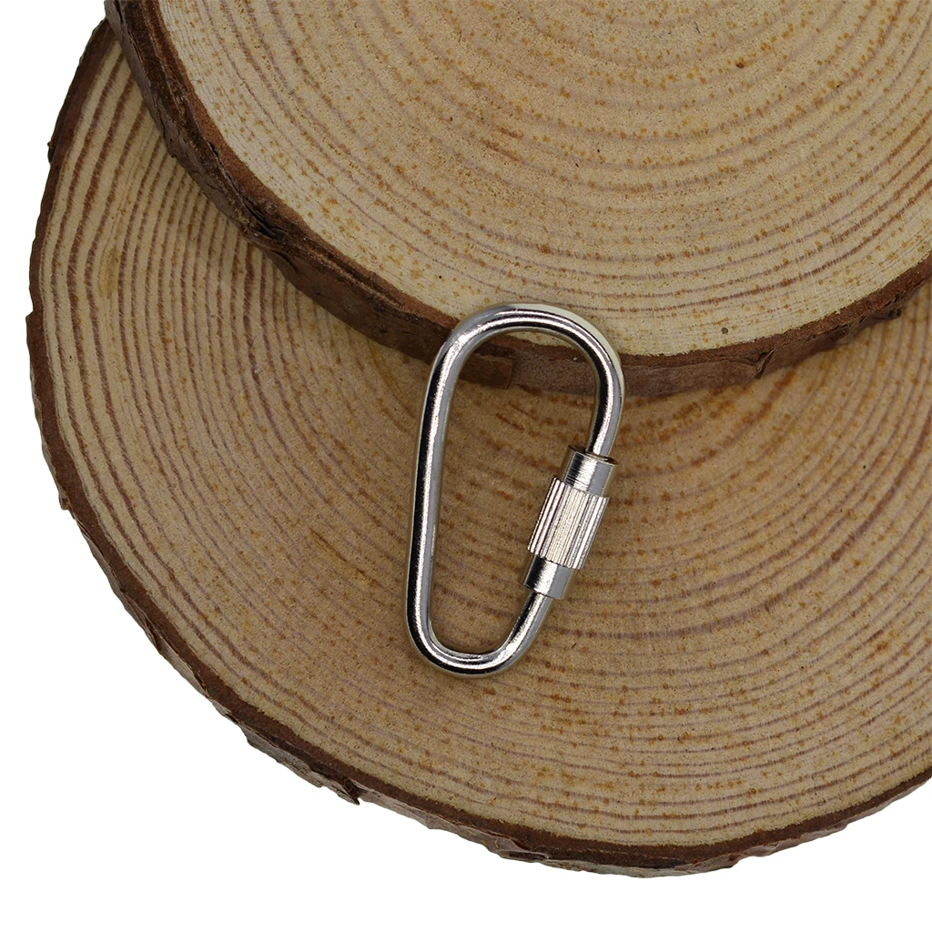 20 Mini Steel Quick Open Screw Lock Key Chain Hook Carabiner Safety Clasp