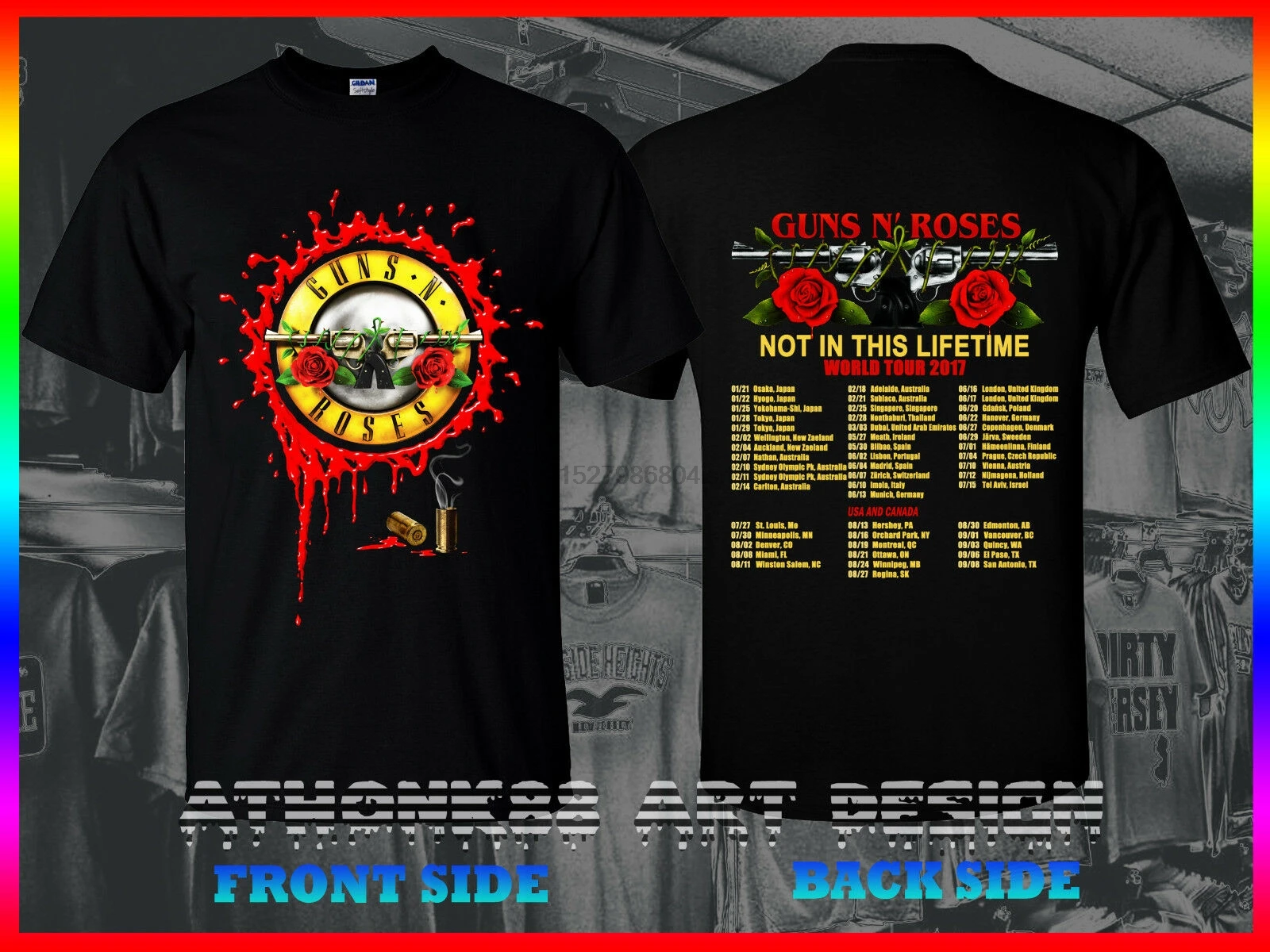 Guns N Roses T SHIRT GNR Tur Dunia 