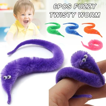 

6pcs Fuzzy Twisty Worm Wiggle Moving Sea Horse Soft Toy Gift for Children Kids YH-17