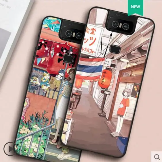 Для ASUS ZenFone 6 ZS630KL чехол для телефона маленький и свежий цветной рисунок девушка