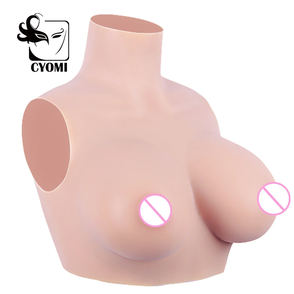 CYOMI 75D реалистичные силиконовые формы груди Высокий воротник шеи поддельные