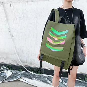 

Trending Backpack Male Spring and Summer Cool Reflective Capacity College Student Simple School Bag Portable Bag on Behalf