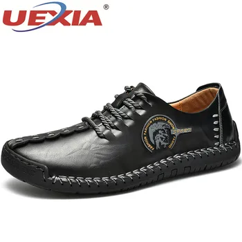 

2020 Spring Fashion Men's Casual Shoes Black Leather Loafers Comfortable Soft Driving Flats Slip on Footwear Moccasins Footwear