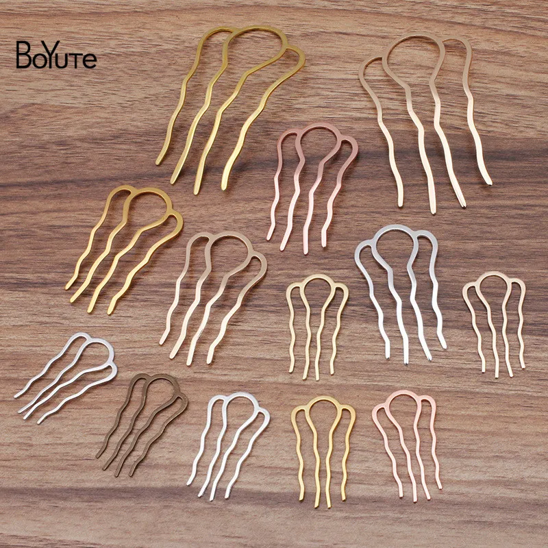 

BoYuTe (10 Pieces/Lot) 46*26MM 65*35MM 49*87MM Brass Metal Hair Comb Materials Diy Handmade Hair Jewelry Accessories