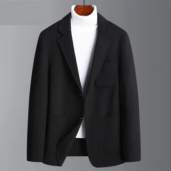 

100% Wool Men Blazers Long Woolen Clothing Business Formal Suit Jackets Thicke Warm Winter Blazers For Men 2020