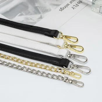 

Length 126 cm / 102 cm. Metal chain handle strap, leather shoulder strap for shoulder bag, four colors