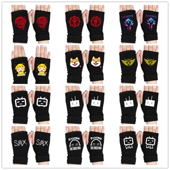 

Handwear Fashion Fingerless Gloves Anime Naruto Fairy Tail Tokyo Ghoul Attack on Titans Cosplay Warm Gloves For Man Boy