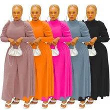 Casaul – robe longue à manches longues pour femmes, couleur unie, Streetwear, automne 