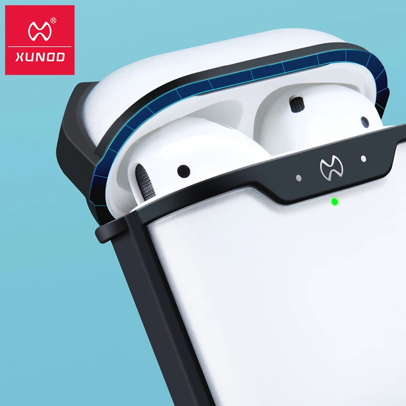 Для Apple AirPods 1 2 Чехол прозрачный беспроводной Bluetooth чехол для наушников Защитный корпус Роскошный с кольцом крышка Бизнес Мода