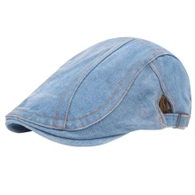 Мужские однотонные повседневные уличные подарочные шляпы для вождения, хлопковые плоские модные износостойкие береты, регулируемая моющаяся Кепка