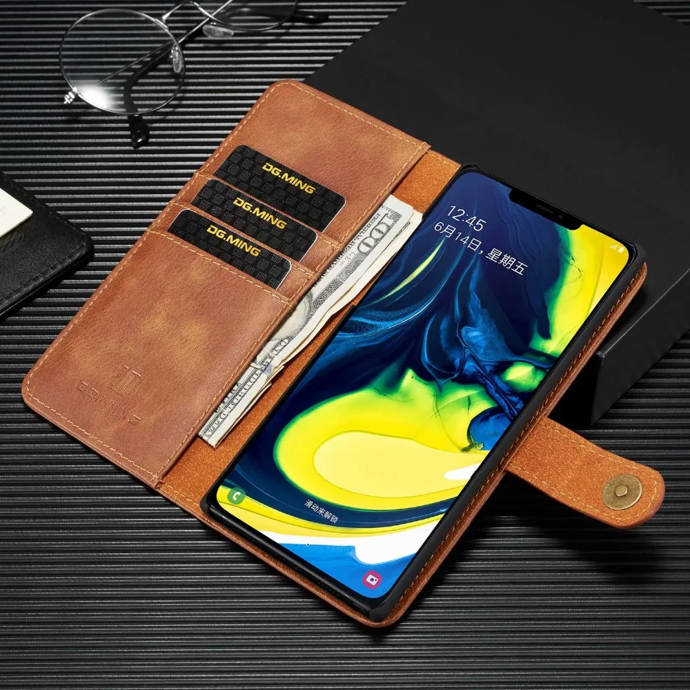 Кожаный, в виде бумажника, магнитный съёмный корпус чехол для samsung Galaxy Note10 NOTE 10 Plus